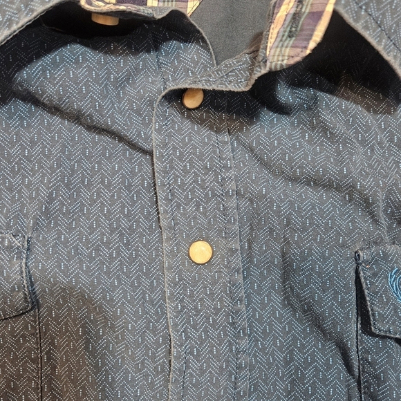 Panhandle Slim Blue Snap Front Western Shirt L - Picture 4 of 8